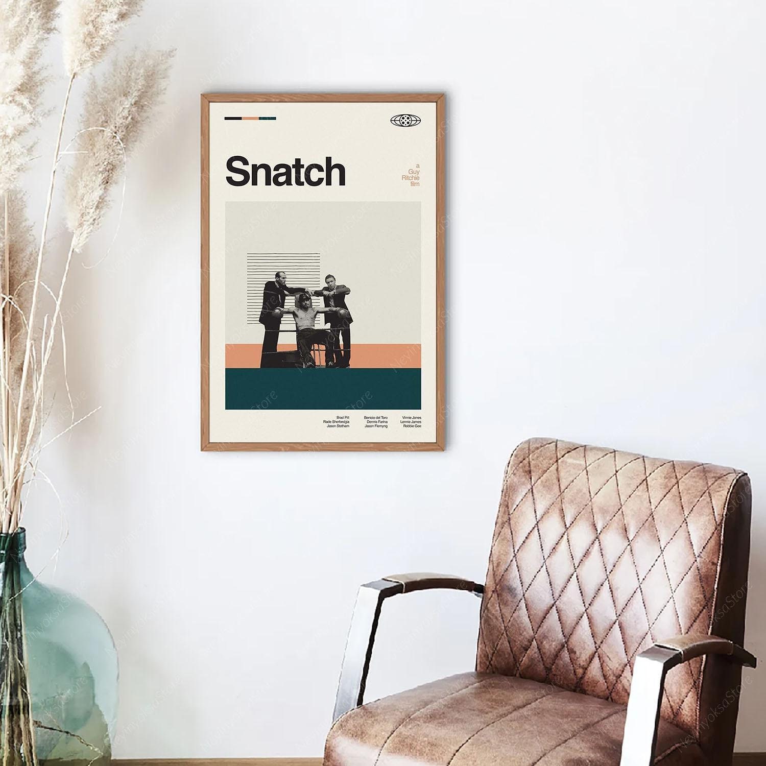Snatch Mid Century Modern Movies Poster Retro TV Movies Etsy