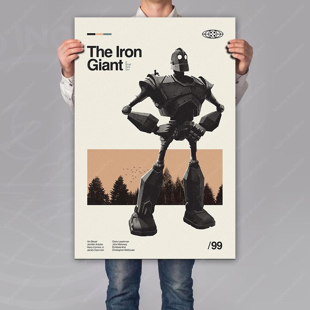 The Iron Giant Mid Century Modern Movies Poster Retro TV Etsy