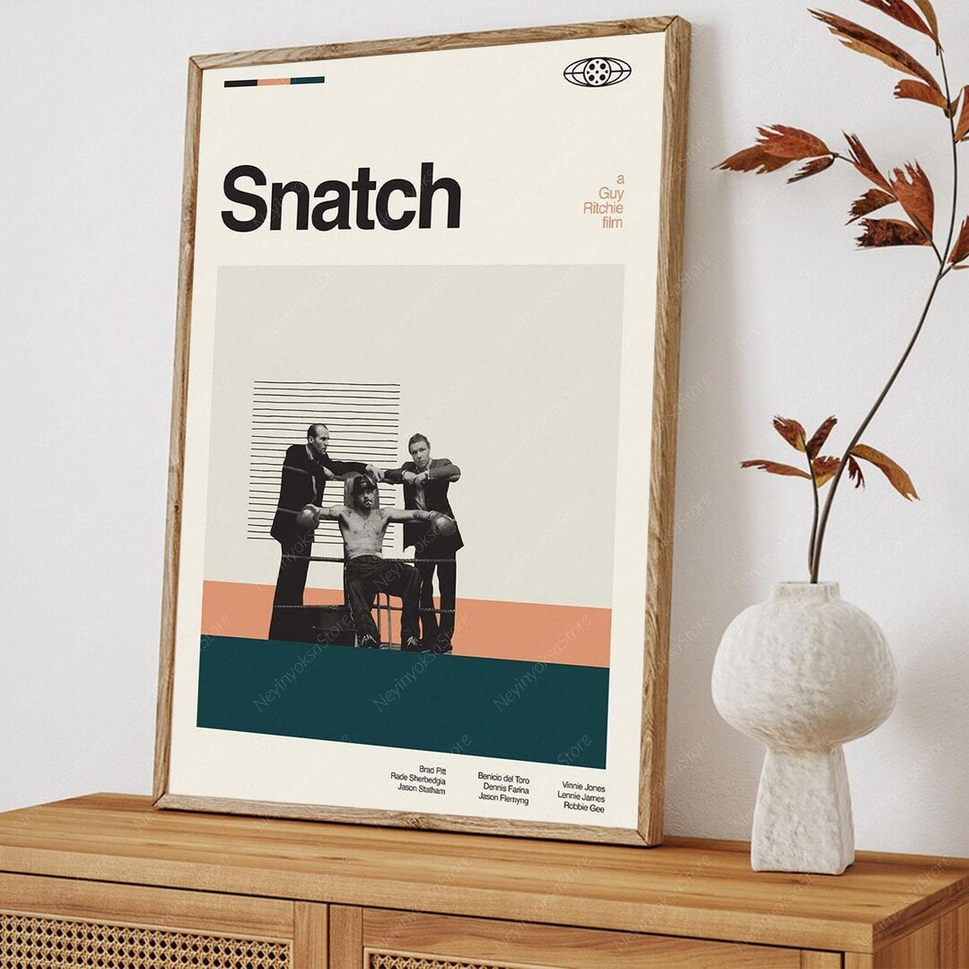 Snatch Mid Century Modern Movies Poster Retro TV Movies Etsy