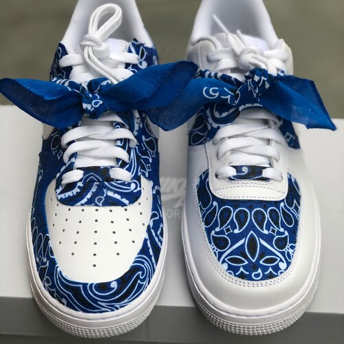 air force 1 blue bandana shoes
