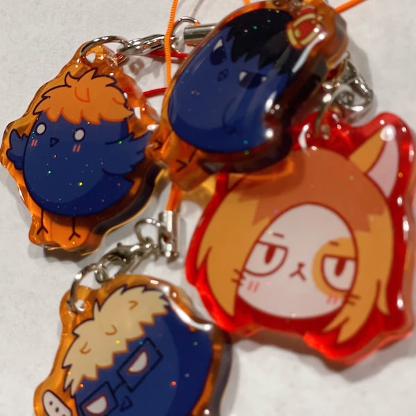 Anime Acrylic Phone Charms | Hinata, Kageyama, Tsuki, Kenma