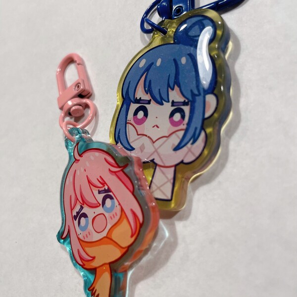 Anime Glitter Acrylic Charms | Nadeshiko, Rin