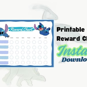 Stitch Reward Chart Printable | Kids Behavior Sticker Chart (Instant Download)