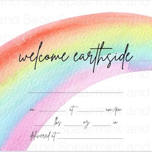 Geboorteakte pasgeborene • Aandenken • Ziekenhuisgeboorte • Regenboog