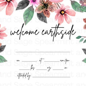 Geboorteakte pasgeborene • Aandenken • Thuisbevalling • Bloemen