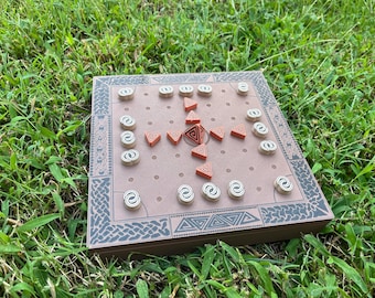 Brandubh Hnefatafl - Based on the Original Artifact - Board Game and Wall Art