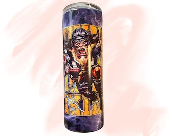 Football Tumbler 20oz Sublimation Skinny Straight 20oz Cup Water Bottle Vikings