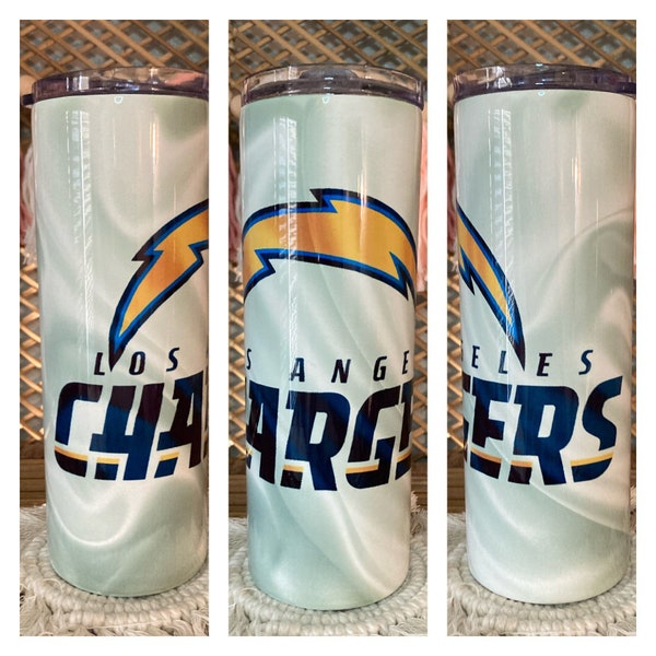 Chargers Tumbler 20oz Sublimation Skinny Straight 20oz Cup Water Bottle