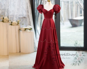 8 US Luxury Wedding Dress Girls Lawn Bridal Gowns & Separates Puffy Sleeves Long Dress Fairy Evening Dress Glitz Rhinestone Neckline