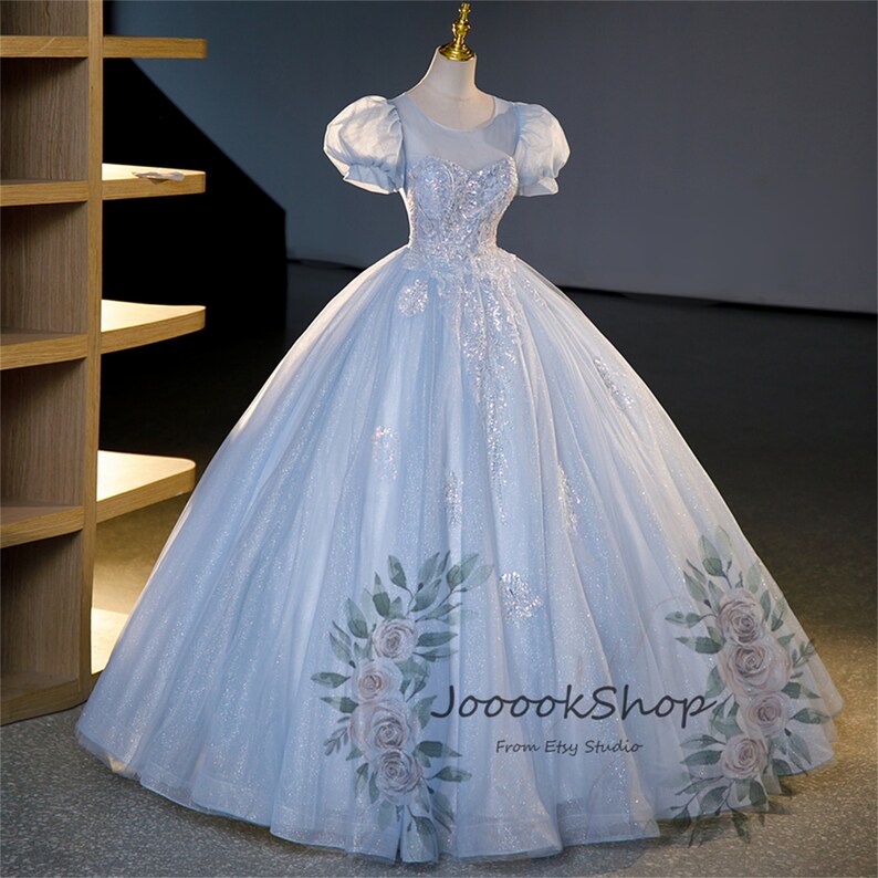 blue cinderella gown