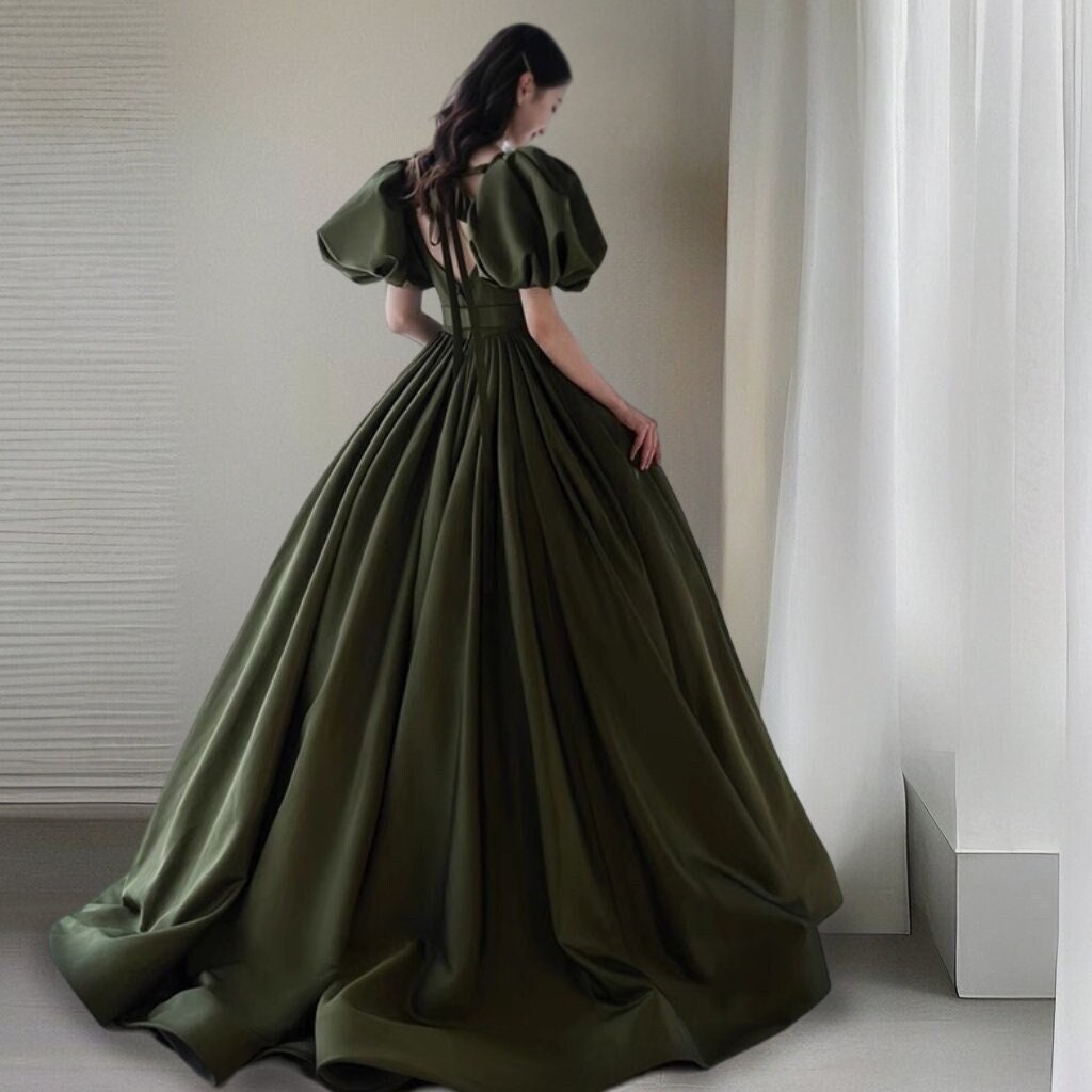E JUE SHUNG Modest Dark Green Wedding Dresses Off Shoulder Appliques Lace  Up Back Dubai Ball Gown Bride Dress Vestidos de Novia - AliExpress