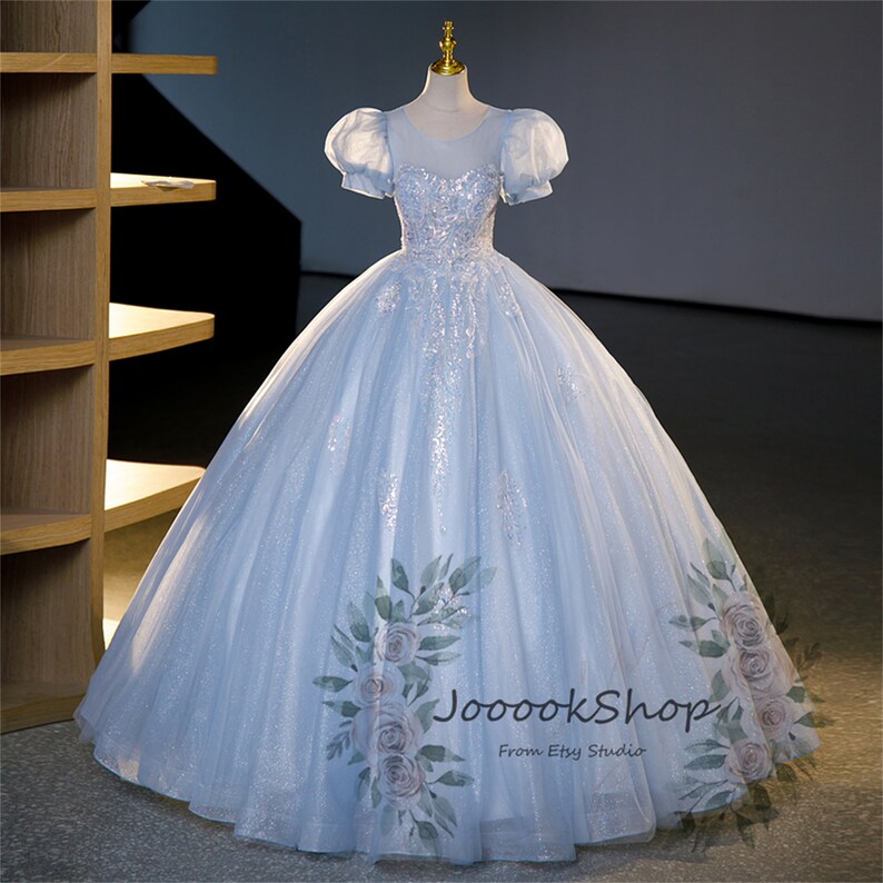 blue cinderella gown