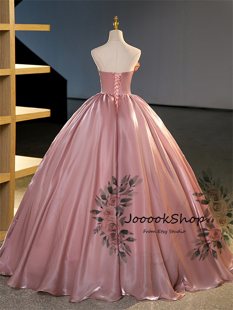 Elegant Shiny Pink Ball Gownsparkle Blush Pink Quinceanera Etsy