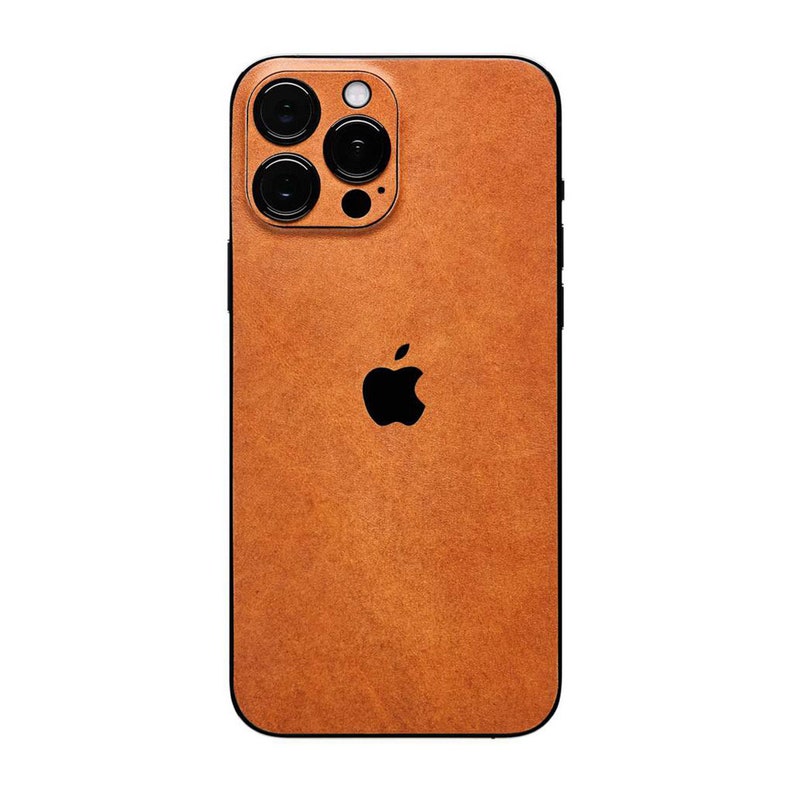 Natural Leather iPhone SKIN wrap / Genuine Leather iPhone Skin 15 / 14 / 13 / 12 / 11 / X / XS / XR image 3