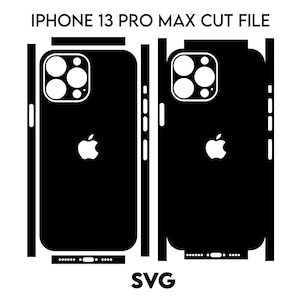 Apple iPhone 13 Pro Max - full wrap skin cut template SVG - Silhouette, Cricut Vector Cut File - Skin Template