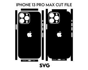 Apple iPhone 13 Pro Max - full wrap skin cut template SVG - Silhouette, Cricut Vector Cut File - Skin Template