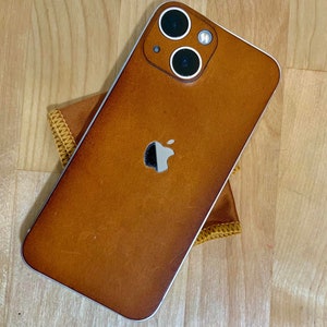 Natural Leather iPhone SKIN wrap / Genuine Leather iPhone Skin 15 / 14 / 13 / 12 / 11 / X / XS / XR image 2