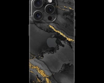 Dark iPhone SKIN wrap - refined with 22k real gold - all iPhone models