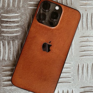 Natural Leather iPhone SKIN wrap / Genuine Leather iPhone Skin 15 / 14 / 13 / 12 / 11 / X / XS / XR image 6