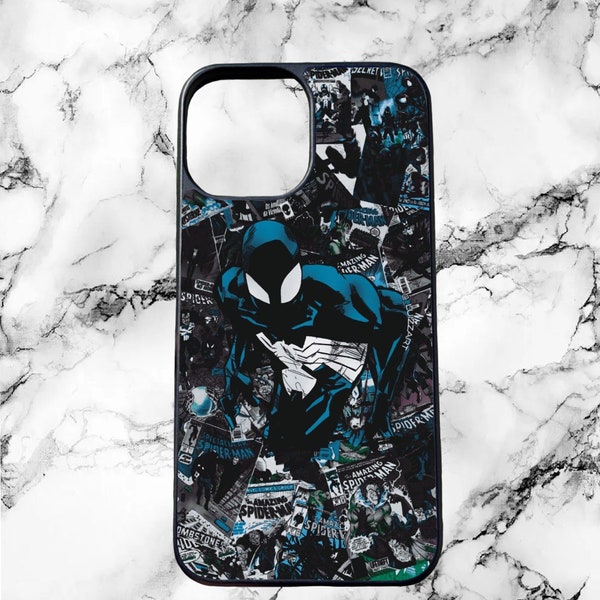 Black-Suit Spider-Man Comic Book Phone Case