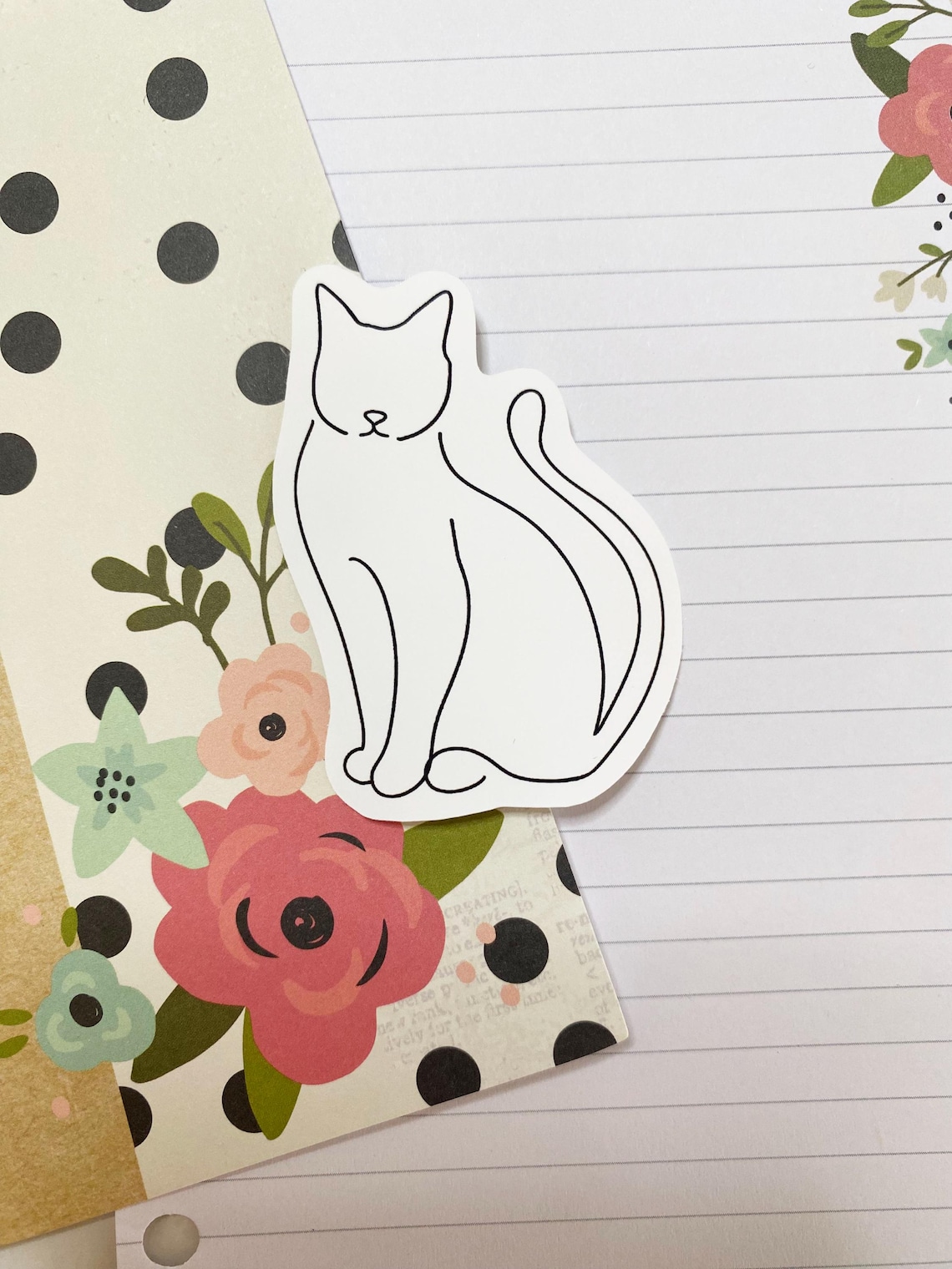 Cute Cat Sticker, Matte Sticker, Di-cut Sticker, Cat Sticker, Cat Lover ...