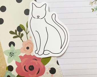 かわいい猫ステッカー、マットステッカー、ダイカットステッカー、猫ステッカー、猫好き、猫ギフト
