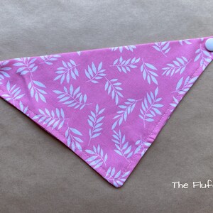 Pet bandana for cats and dogs, Pink leaf, Pet accessory, Pet lover gift, Pet outfit, Handmade pet scarf, Animal gift, Pet fashion
