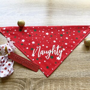 Naughty or Nice, Christmas Pet Bandana, Holiday Dog Bandana, Festive Pet Accessories, Xmas Dog Scarf, Christmas Pet Apparel