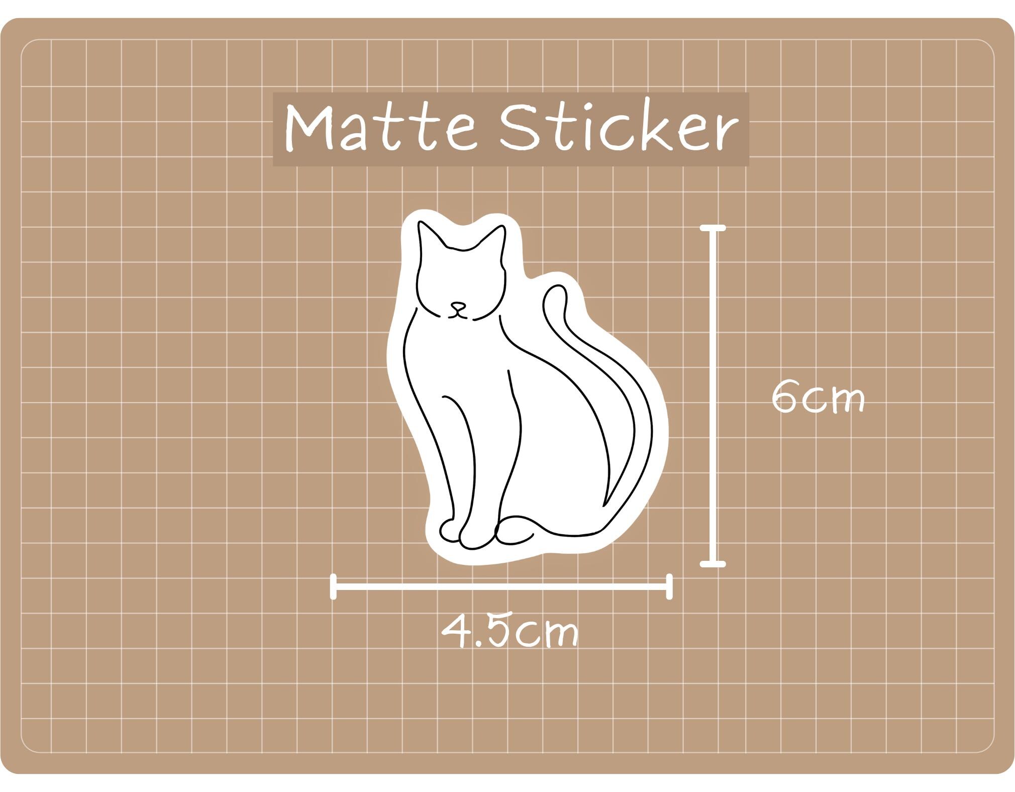 Cute Cat Sticker, Matte Sticker, Di-cut Sticker, Cat Sticker, Cat Lover ...
