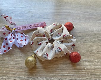 クリスマスシュシュ、サンタ、手作りヘアゴム、ホリデーシュシュ