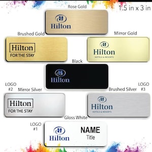 1.5&quot; x 3&quot; Hilton Hotel Employee Name Badge