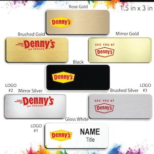 1.5&quot; x 3&quot; Denny&#39;s Employee Name Badge