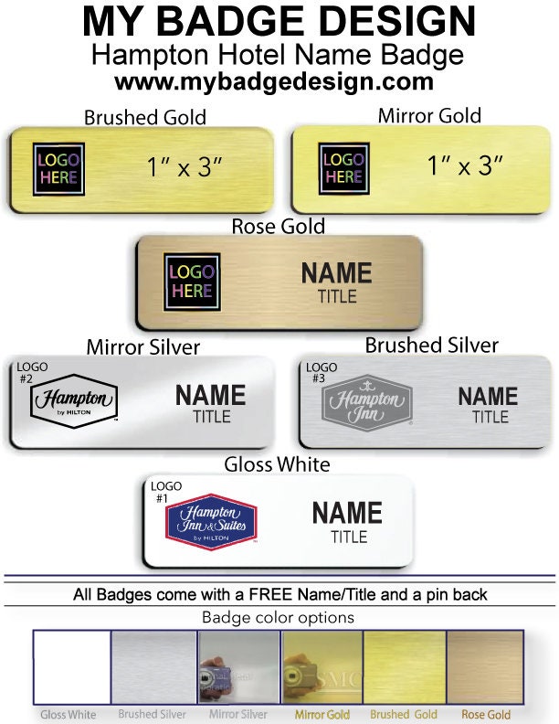 Wearable Name Tags Business Name Tags Metal Name Tags Magnetic Name Tags  1.25x3 Gold Name Tags Logo Name Tags Name Badge 