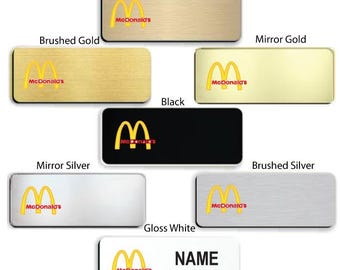 1.5" x 3" McDonald's Employee Name Badge Logo 1