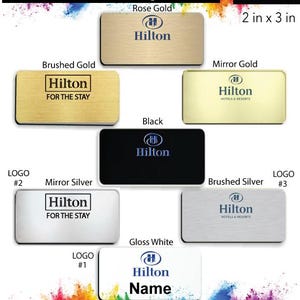 2&quot; x 3&quot; Hilton Hotel Employee Name Badge