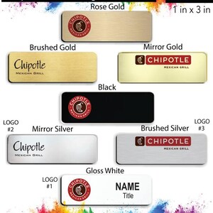 1&quot; x 3&quot; Chipotle Employee Name Badge