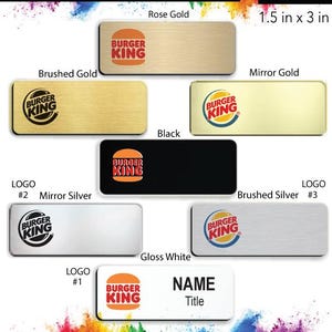 1.5&quot; x 3&quot; Burger King Employee Name Badge