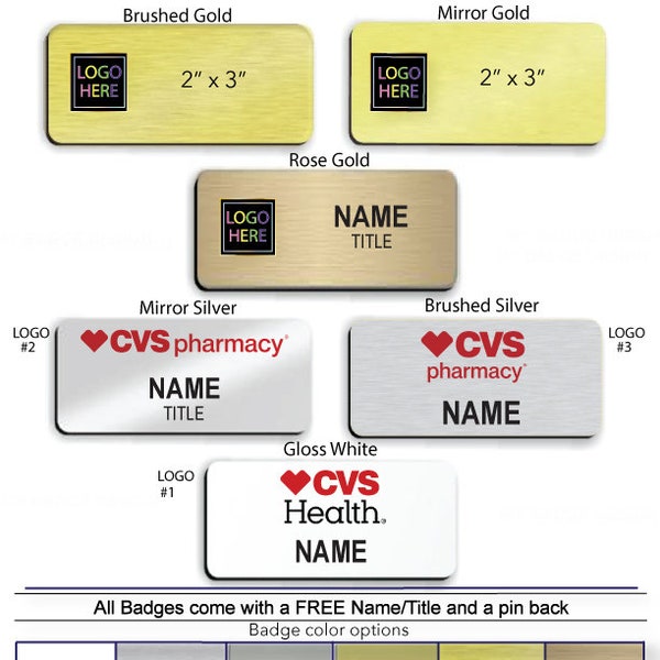 2" x 3" CVS Employee Name Badge