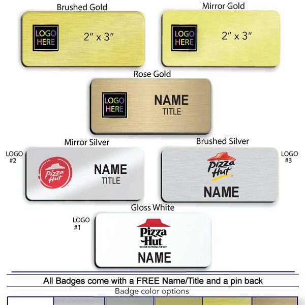 2" x 3" Pizza Hut Employee Name Badge