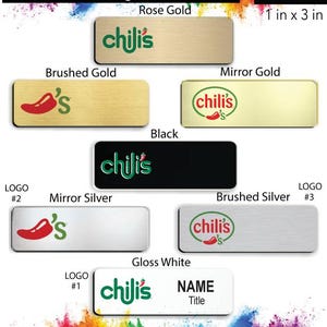 1&quot; x 3&quot; Chili&#39;s Employee Name Badge