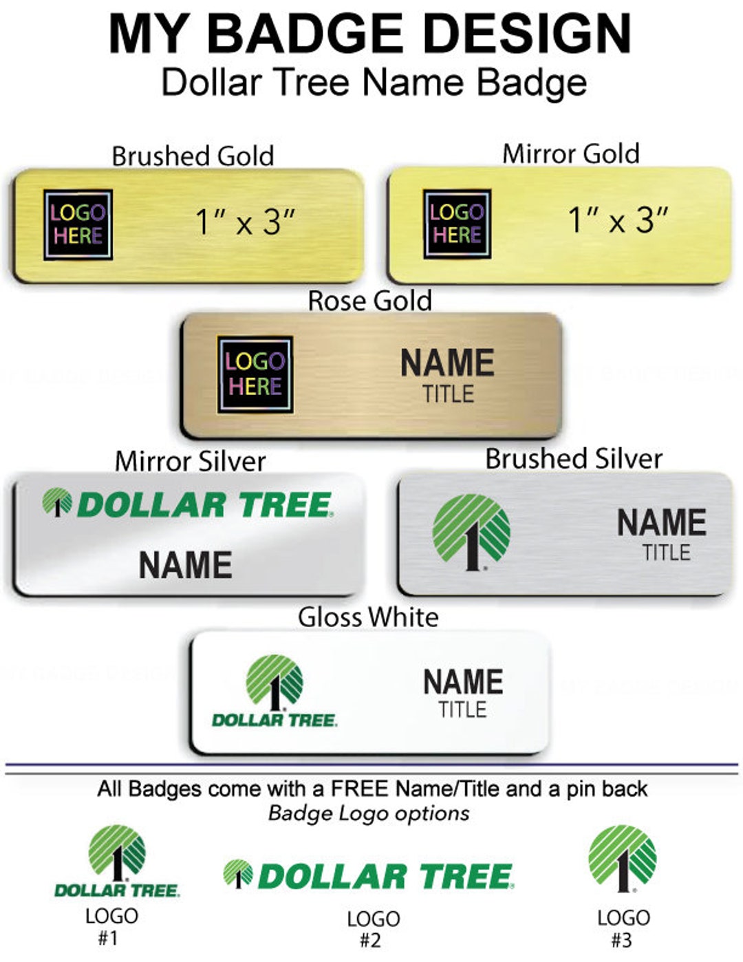 1 X 3 Dollar Tree Employee Name Badge Etsy