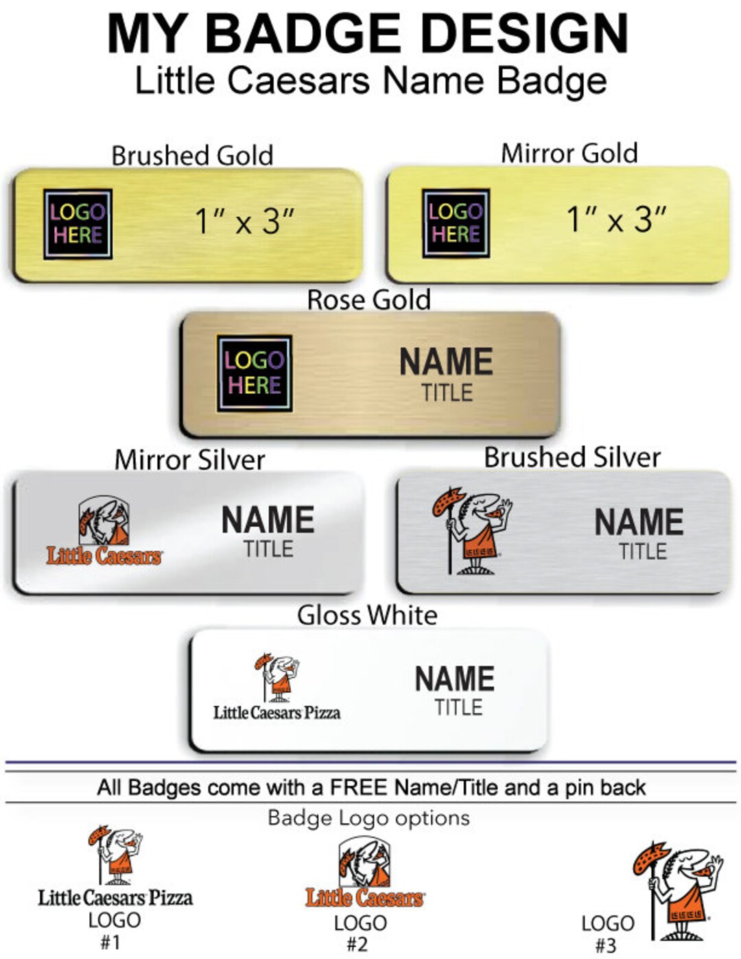 1 X 3 Little Caesars Employee Name Badge Etsy