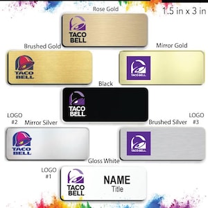 1.5&quot; x 3&quot; Taco Bell Employee Name Badge