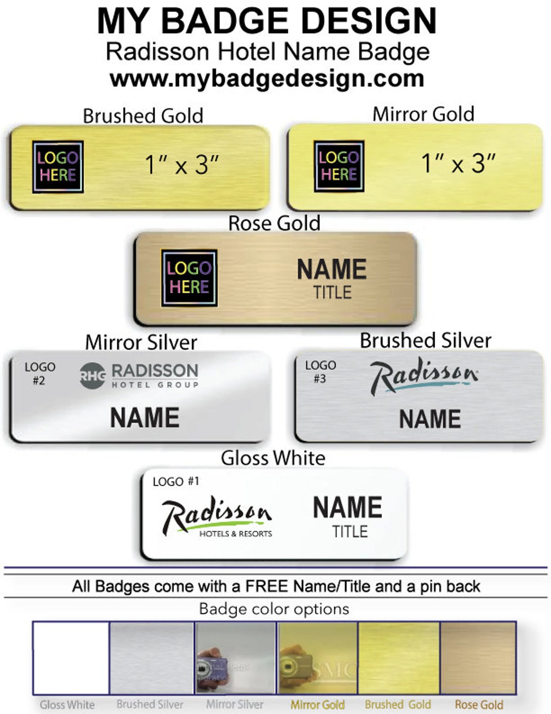 1 X 3 Radisson Hotel Employee Name Badge Etsy