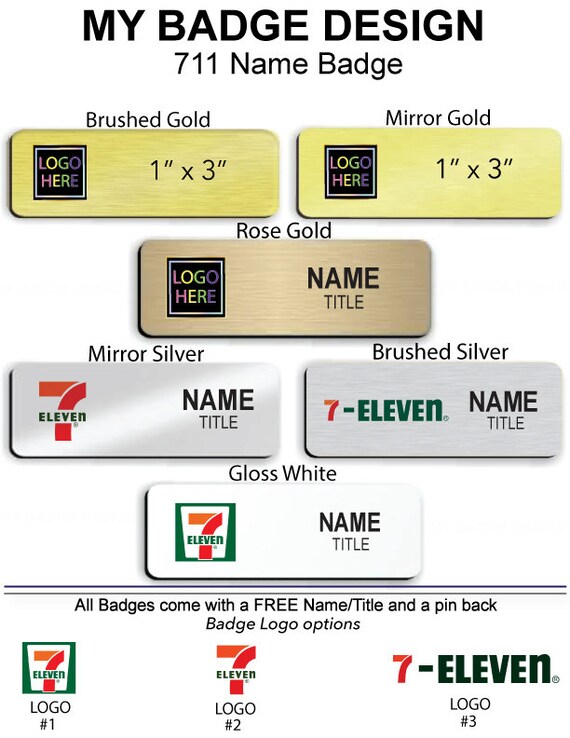1 X 3 711 Employee Name Badge Etsy
