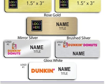1.5" x 3" Dunkin Donuts Employee Name Badge