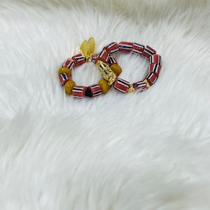 Handmade African glass beads charm bracelet| gift idea| unique design| 1 piece of each option available