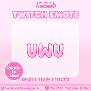 Animated UWU Heart Twitch Emote | Cute Animated Streamer Emotes, Single Emote Digital Download