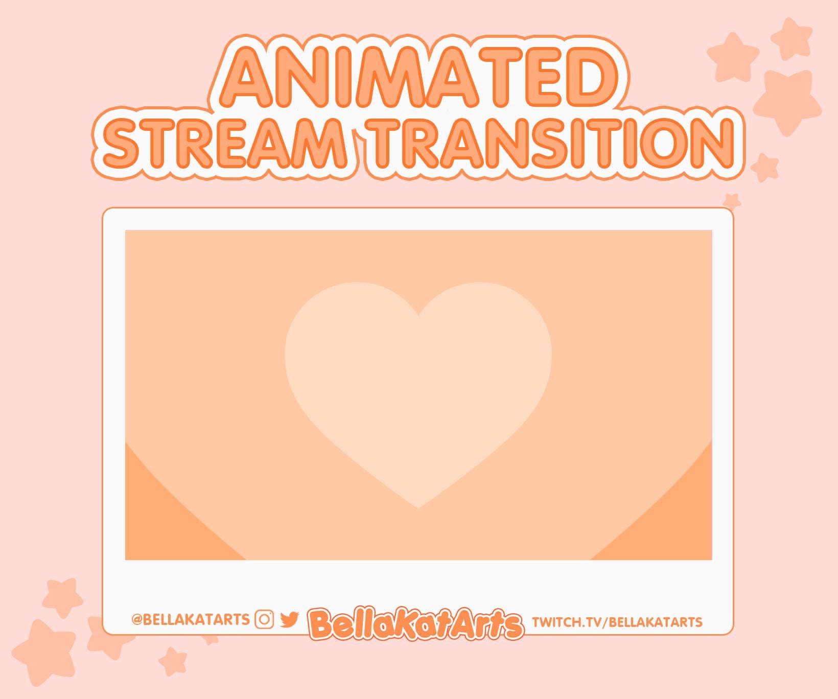 Animated Orange Heart Stinger Stream Transition | Kawaii Y2K Heart ...