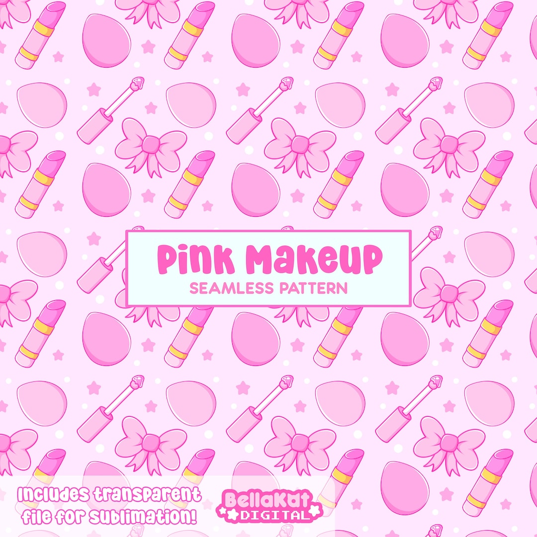 Makeup Artist Pink Seamless Pattern - Cute Girly Digital Paper Instant ...